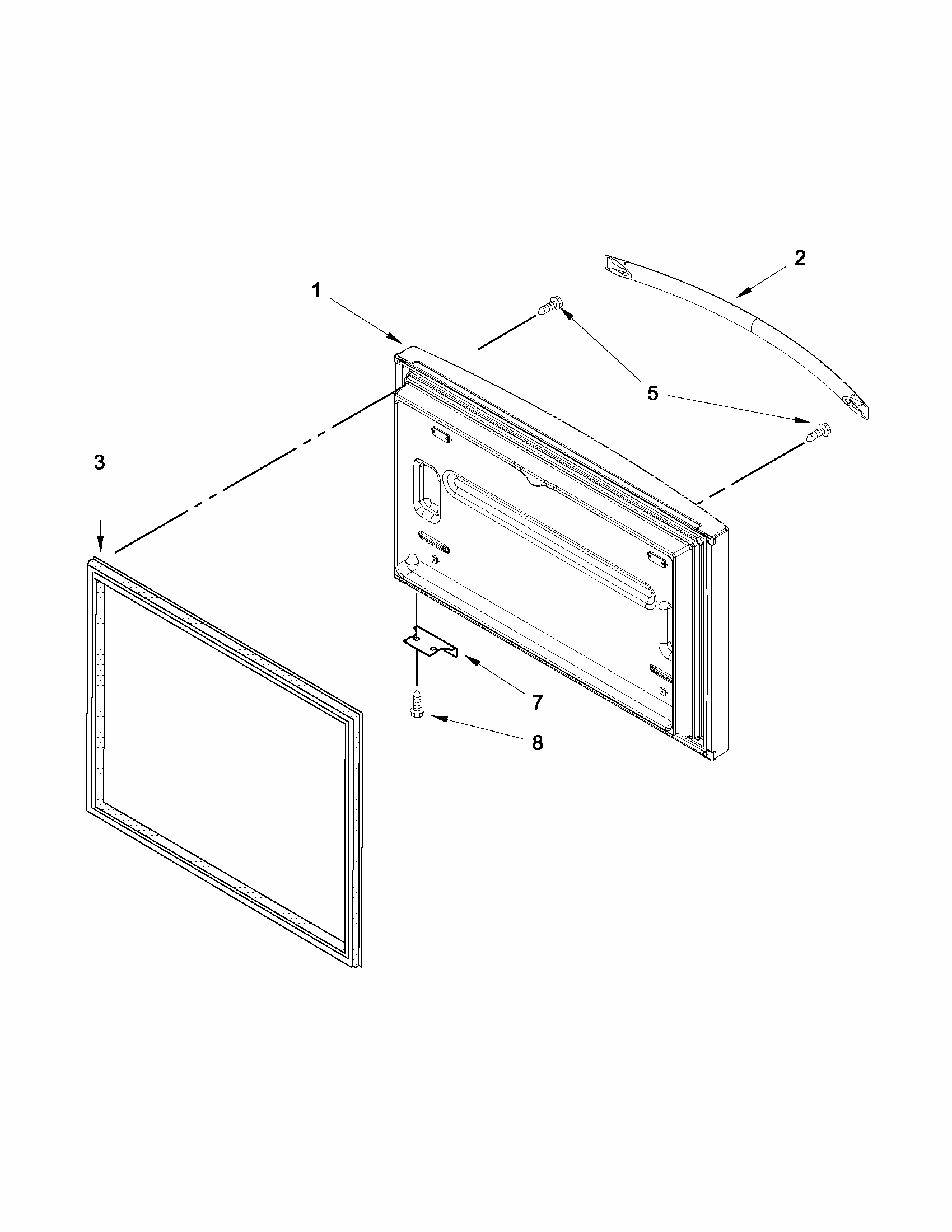Freezer Door Parts Diagram and Parts List for 59669283013  Kenmore Refrigerator