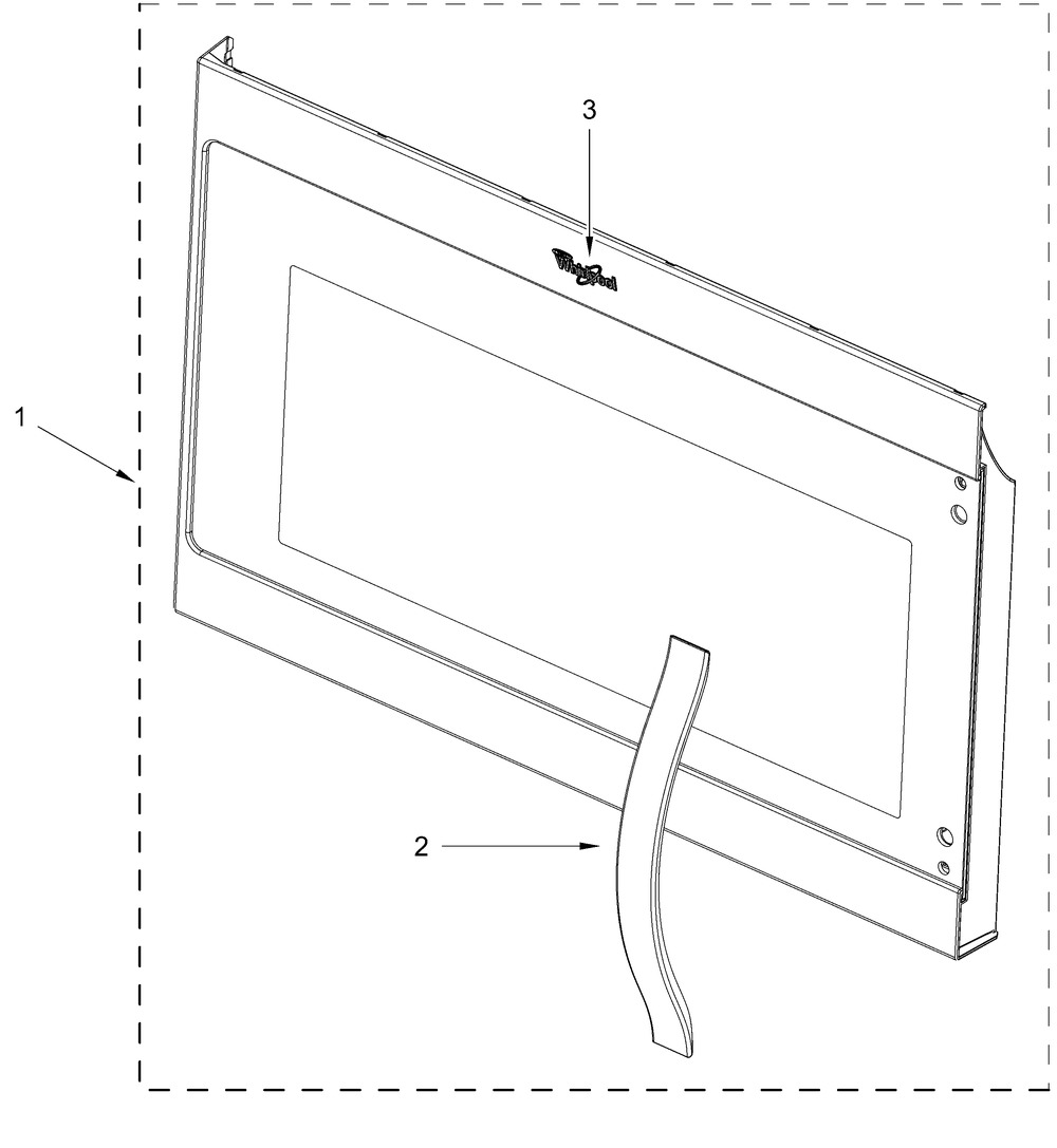 Door Parts Diagram and Parts List for WMMS3130RZ01  Whirlpool Microwave