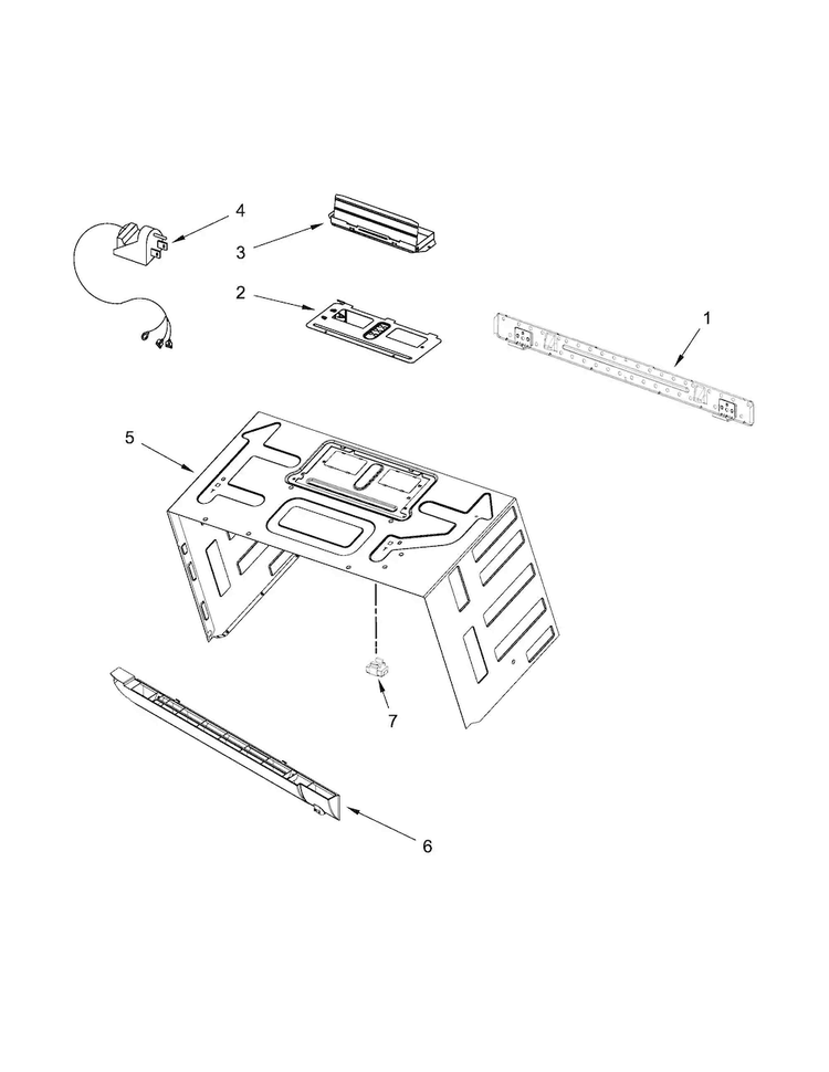 Cabinet And Installation Parts Diagram and Parts List for WMH53520CW1  Whirlpool Microwave