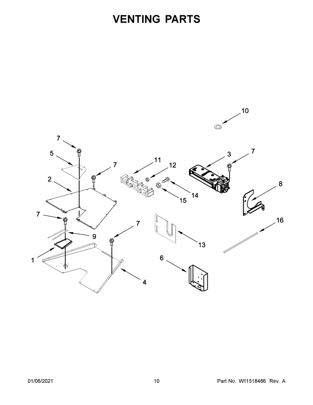 Venting Parts Diagram and Parts List for JDSP536HL01  Whirlpool Range