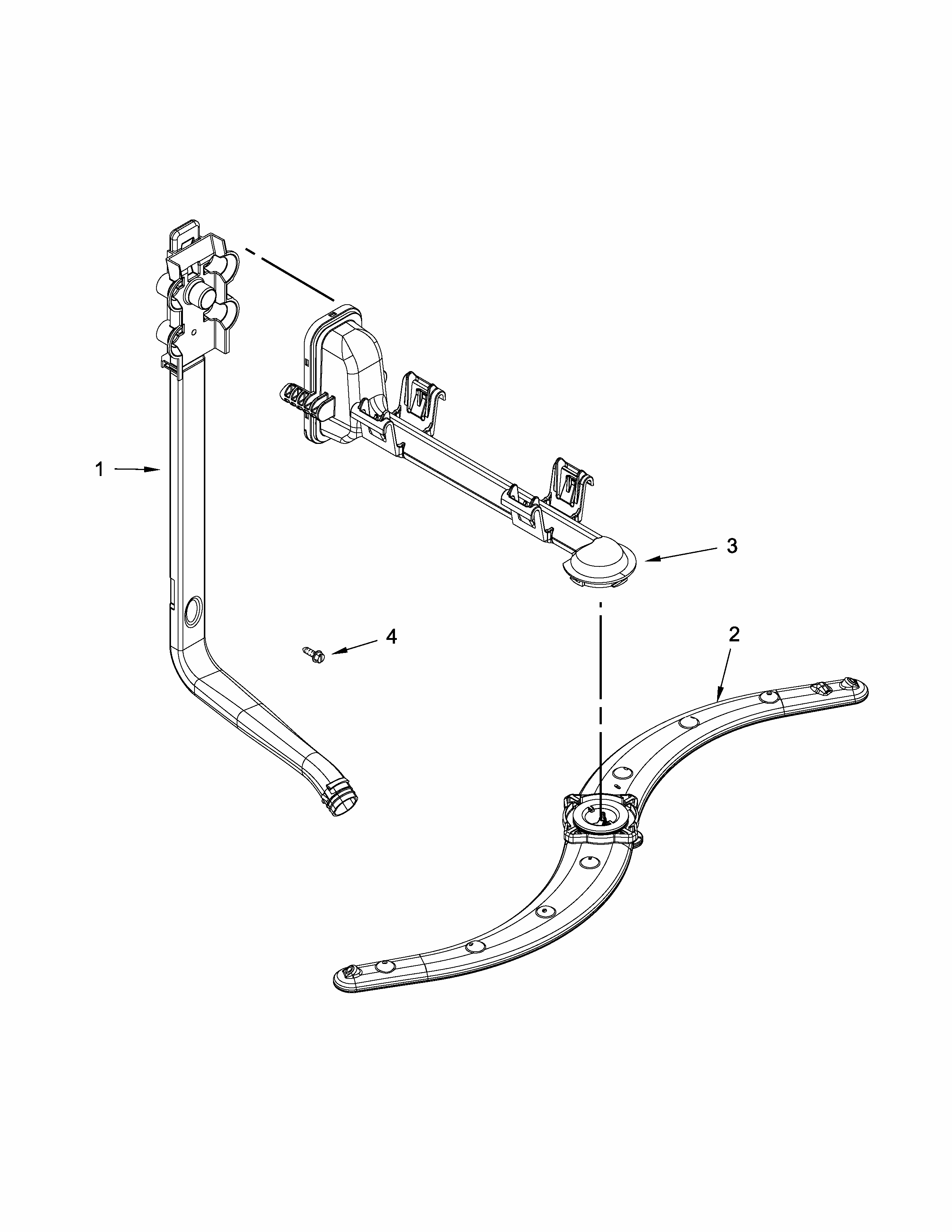 Upper Wash And Rinse Parts Diagram and Parts List for 66517159K214  Kenmore Dishwasher