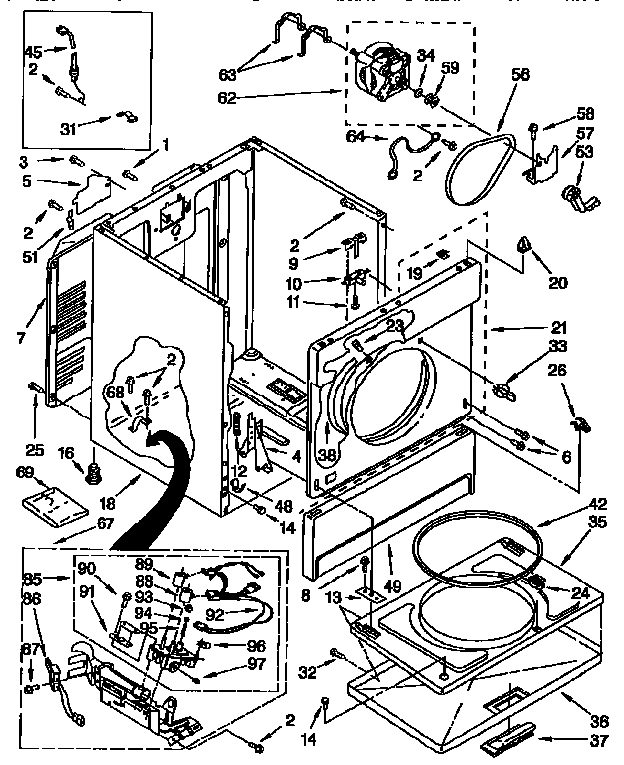 Cabinet Diagram and Parts List for EMLGR7646AN1  Whirlpool Dryer