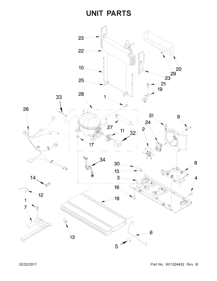 Unit Parts Diagram and Parts List for WRX735SDBM03  Whirlpool Refrigerator