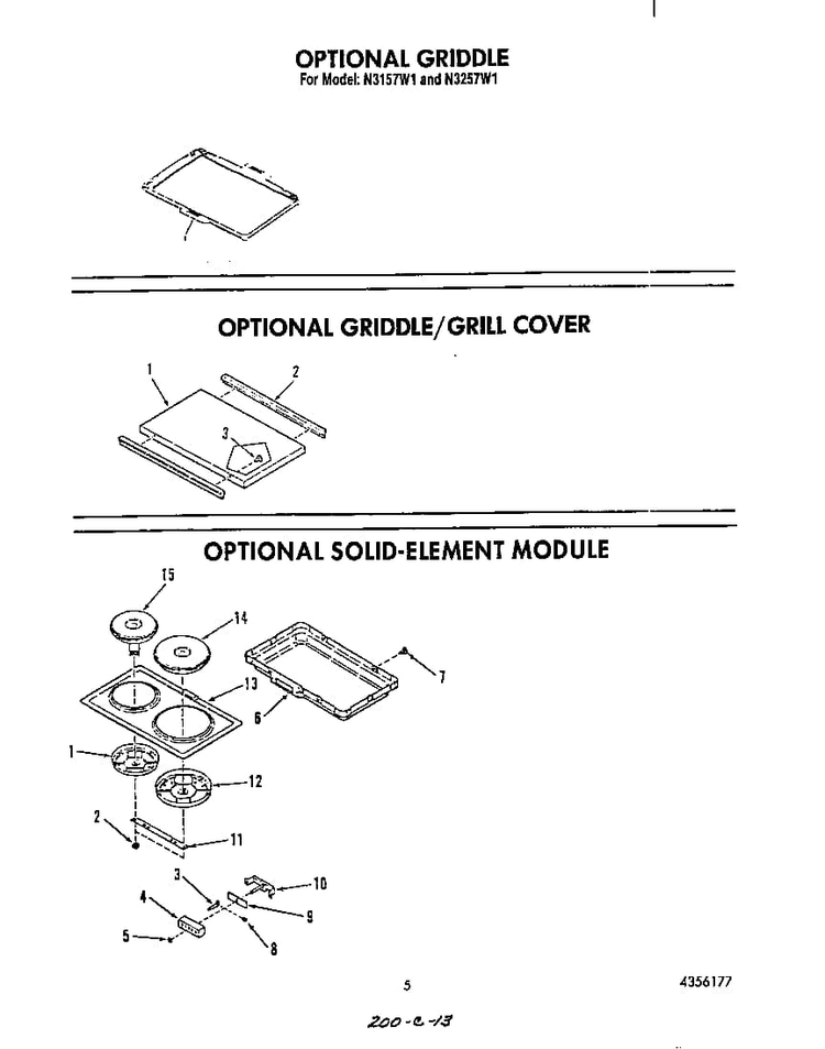 ^griddle Diagram and Parts List for N3257*1  Roper Range