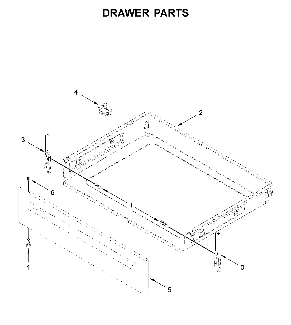 Drawer parts Diagram and Parts List for YWFC315S0JW0  Whirlpool Range