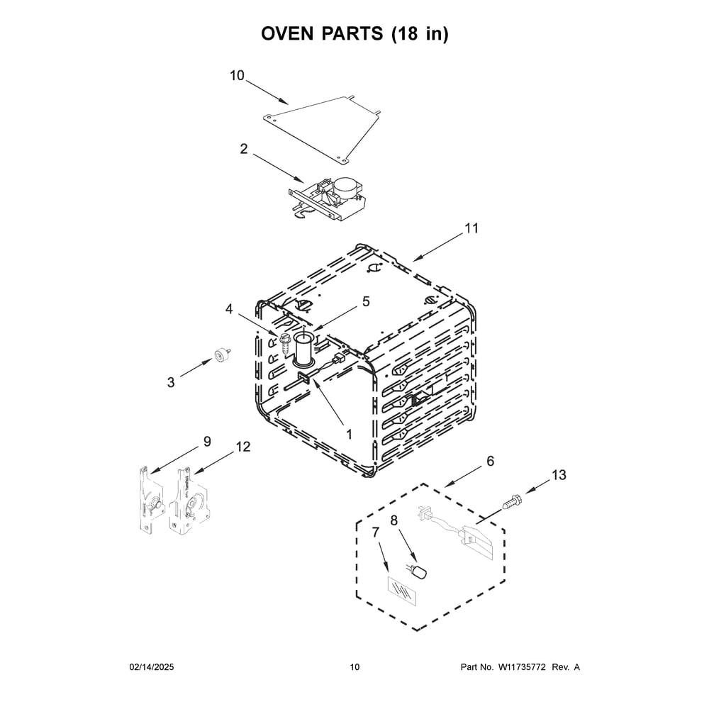 Oven Parts (18 In) Diagram and Parts List for KFDC558JPA03  KitchenAid Range