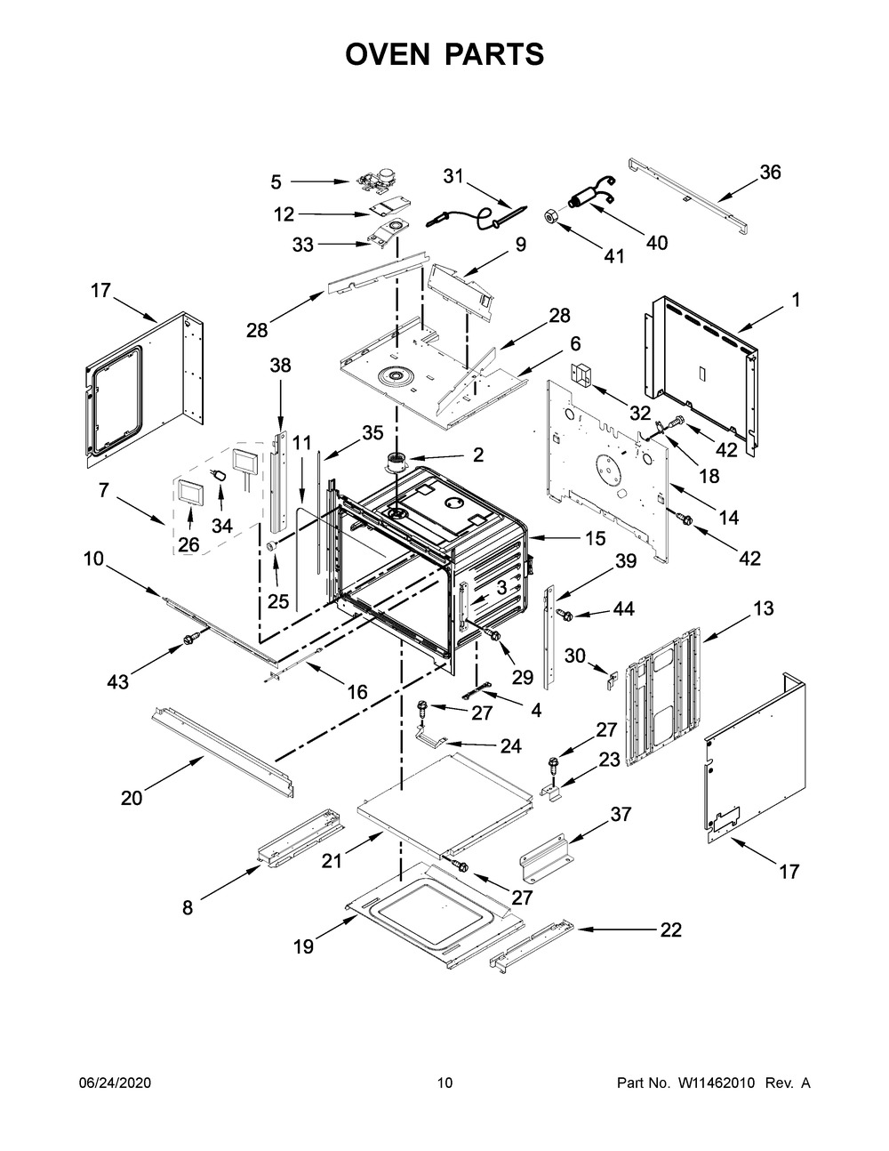 Oven Parts Diagram and Parts List for KOCE507EBS07  Whirlpool Microwave Oven Combo