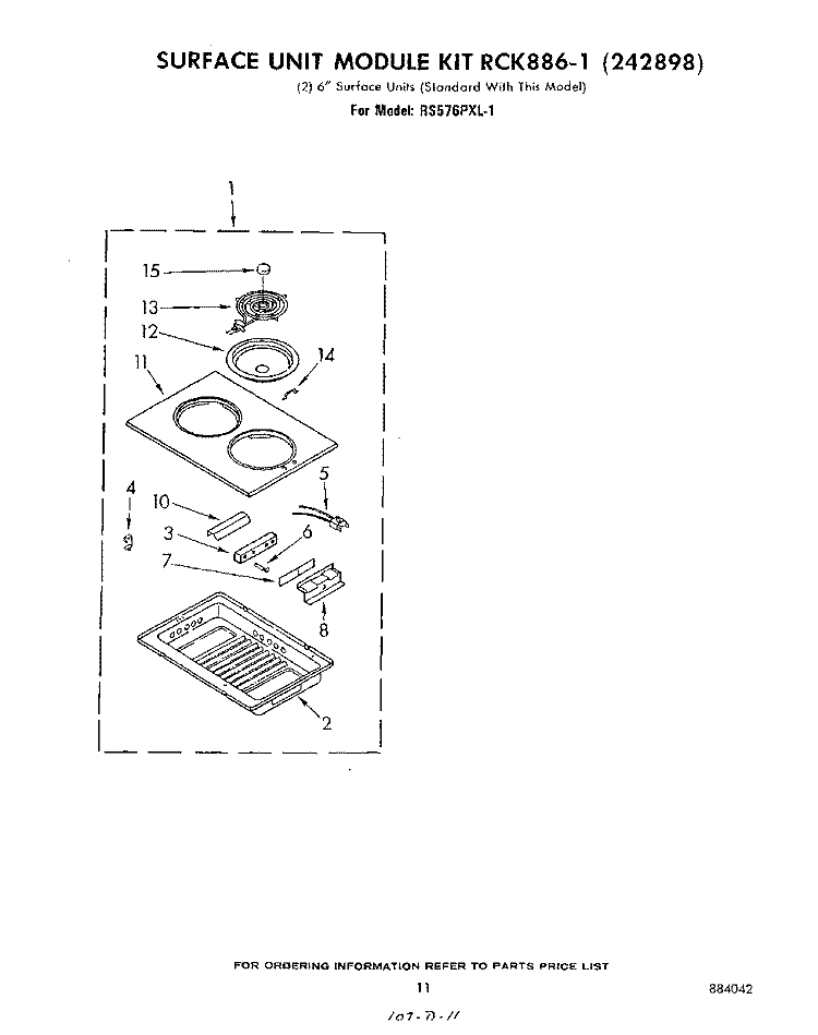 SECTION Diagram and Parts List for RS576PXL1  Whirlpool Range