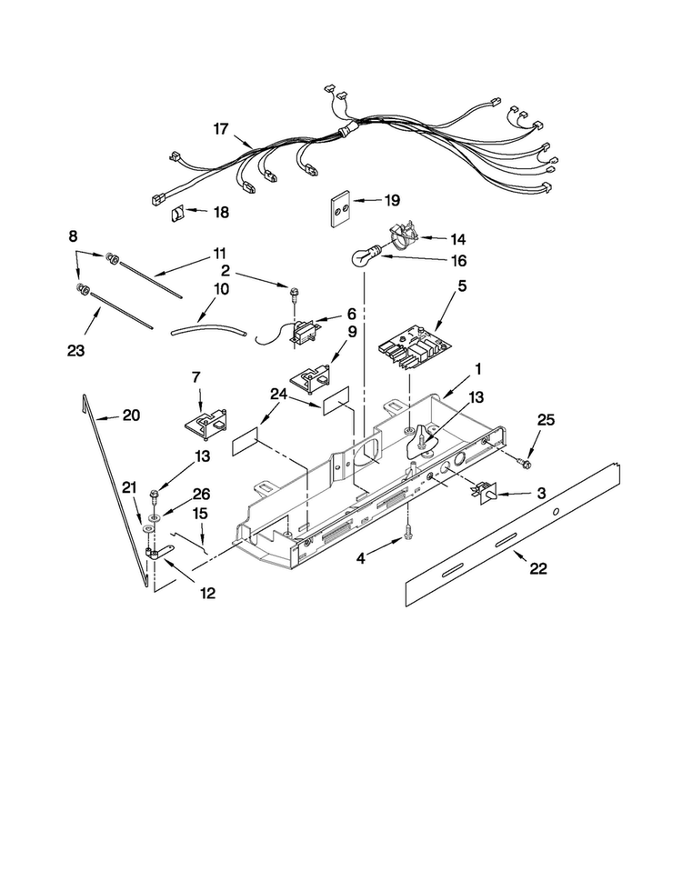 Control Parts Diagram and Parts List for 10651593011  Kenmore Refrigerator