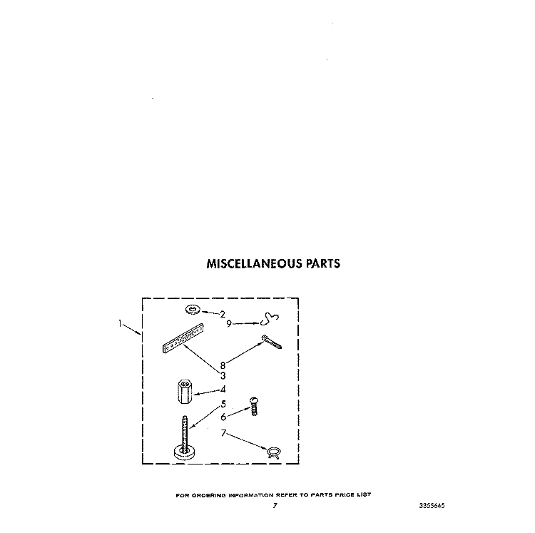 MISCELLANEOUS Diagram and Parts List for LA4800XTF1  Whirlpool Washer