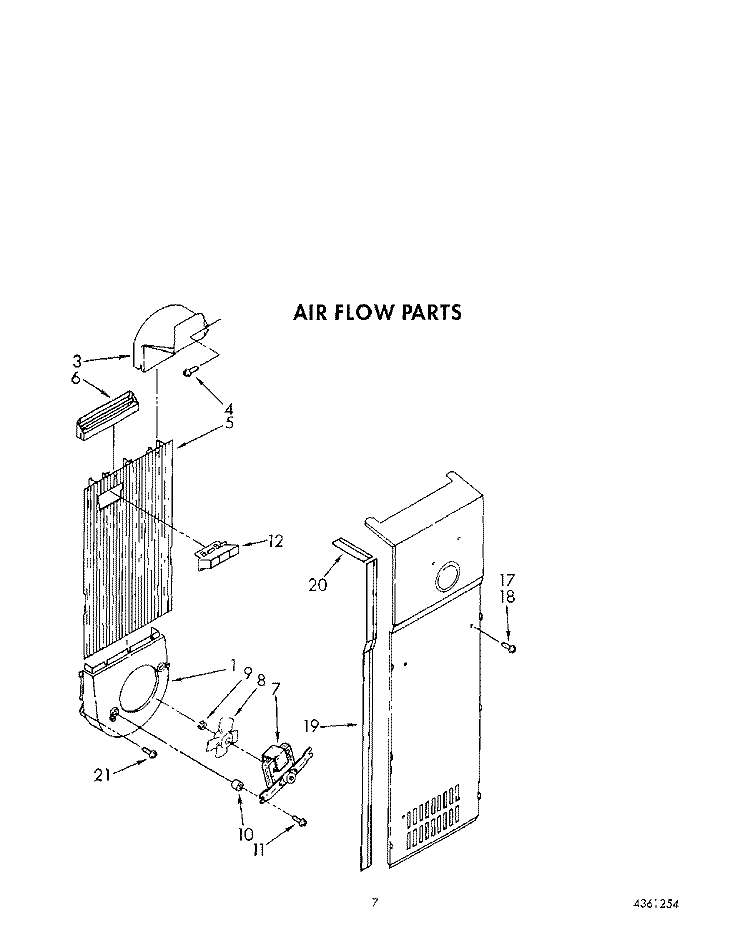 AIR FLOW Diagram and Parts List for KSRC25DXWH11  KitchenAid Refrigerator