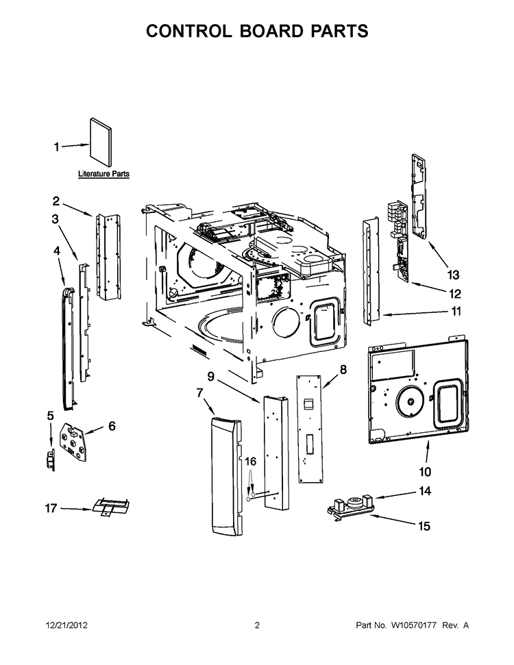 CONTROL BOARD PARTS Diagram and Parts List for GH7208XRQ4  Whirlpool Microwave