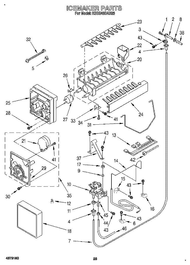 ICEMAKER, LIT/OPTIONAL Diagram and Parts List for KSSS48DAX03  KitchenAid Refrigerator