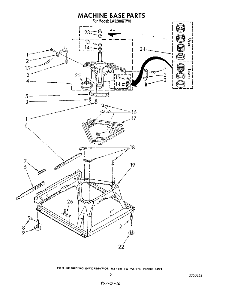 MACHINE BASE Diagram and Parts List for LA5280XTN0  Whirlpool Washer