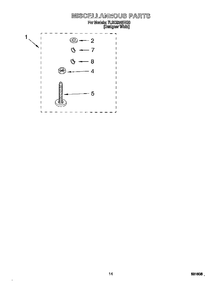 MISCELLANEOUS, OPTIONAL Diagram and Parts List for 7LSC9245HQ0  Whirlpool Washer