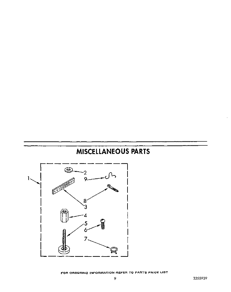 MISCELLANEOUS Diagram and Parts List for KAWE564WWH2  KitchenAid Washer