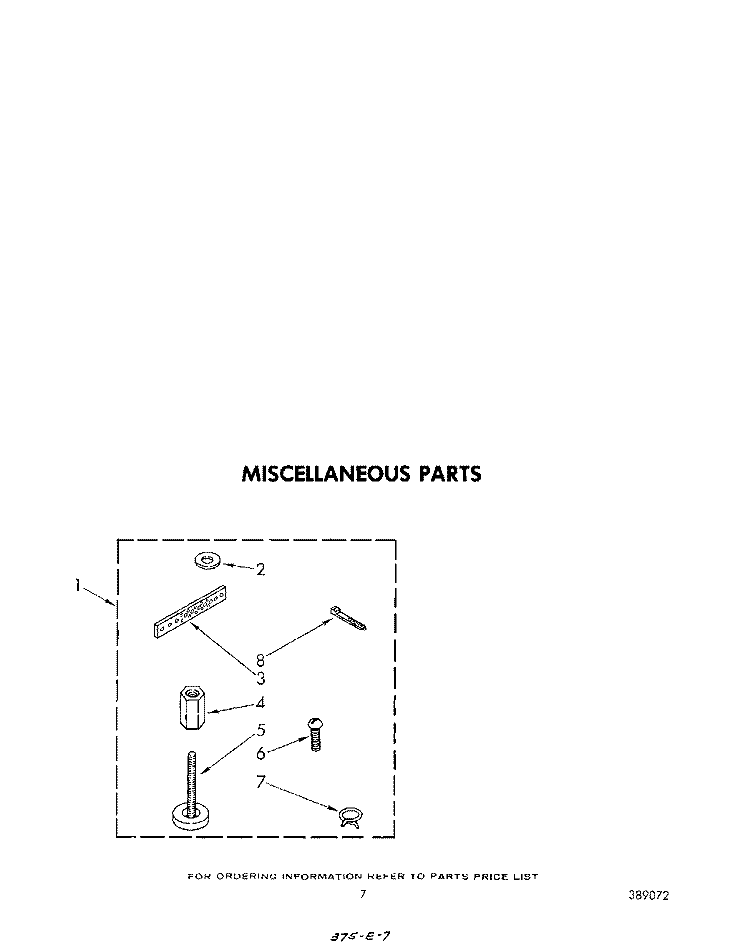 MISCELLANEOUS Diagram and Parts List for LA5900XSW0  Whirlpool Washer