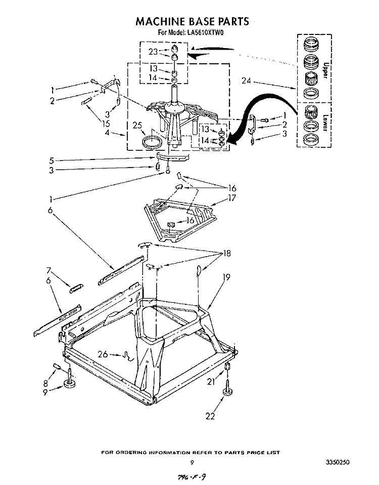 MACHINE BASE Diagram and Parts List for LA5610XTN0  Whirlpool Washer