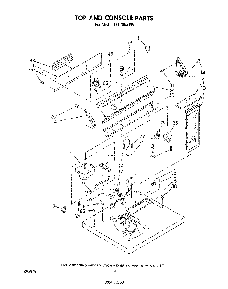 SECTION Diagram and Parts List for LE5795XPW0  Whirlpool Dryer