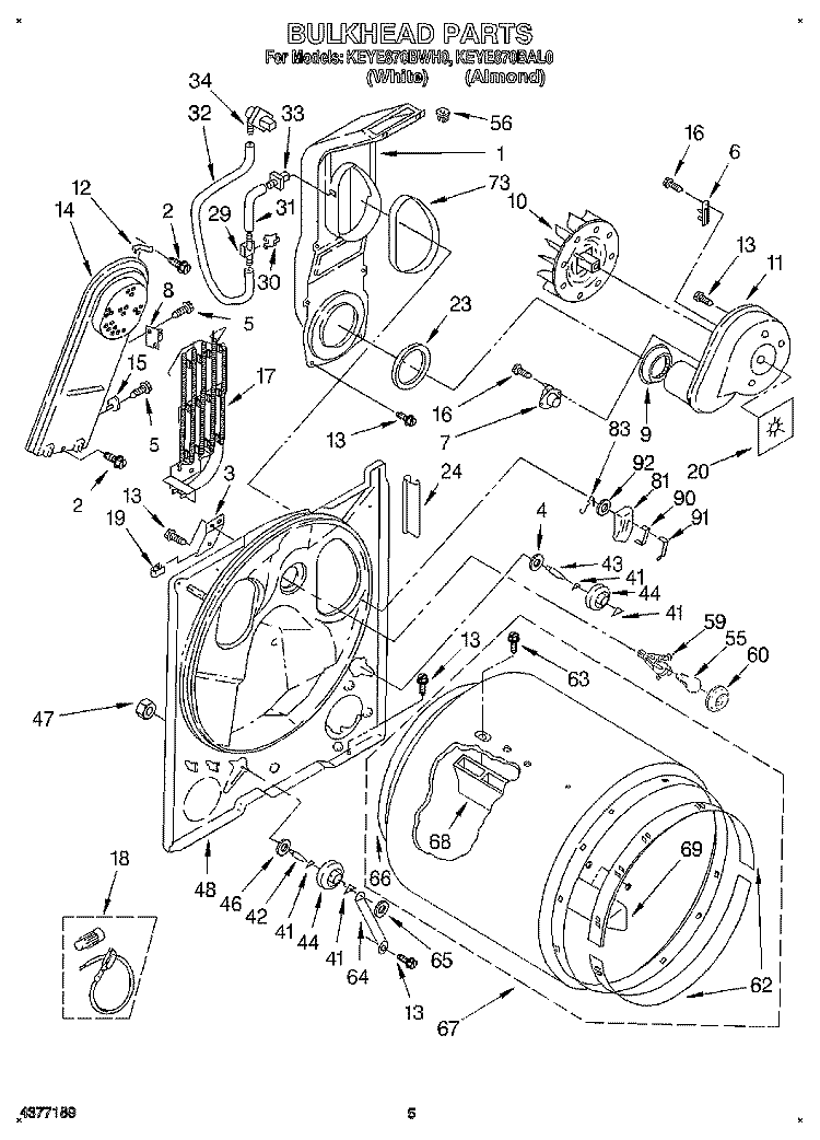 SECTION Diagram and Parts List for KEYE870BAL0  KitchenAid Dryer