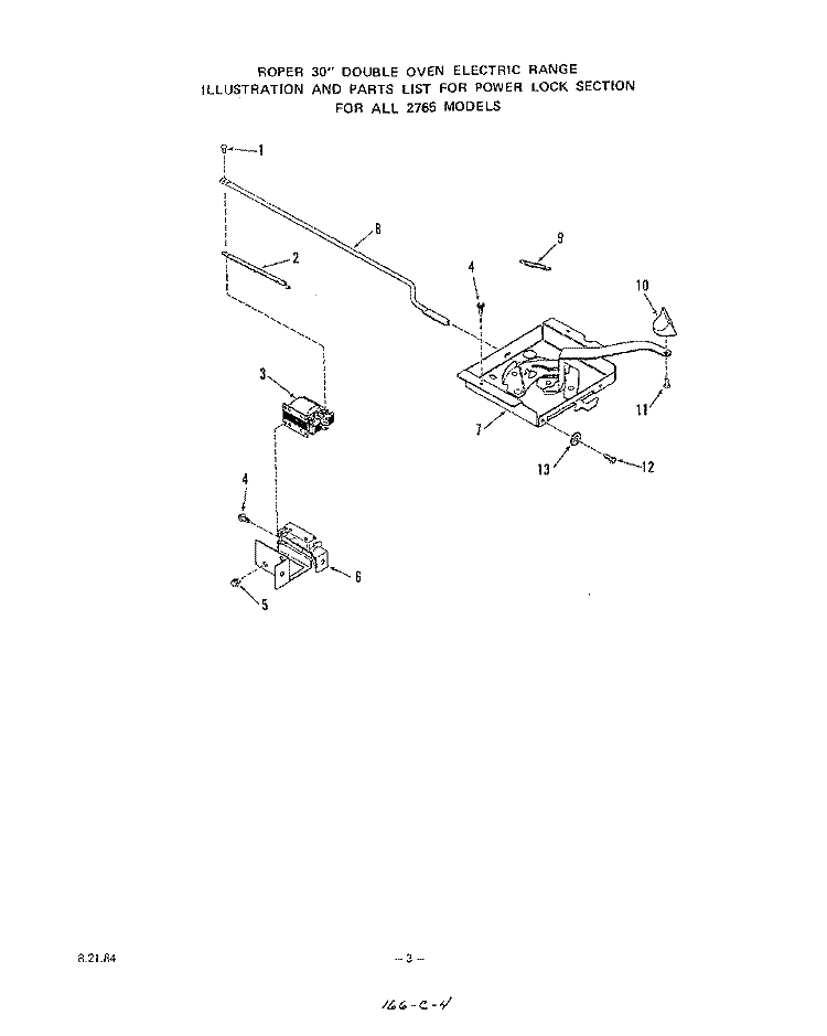 POWER LOCK Diagram and Parts List for 2765^0A  Whirlpool Range