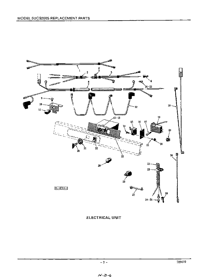 ELECTRICAL Diagram and Parts List for KCS200E  KitchenAid Trash Compactor
