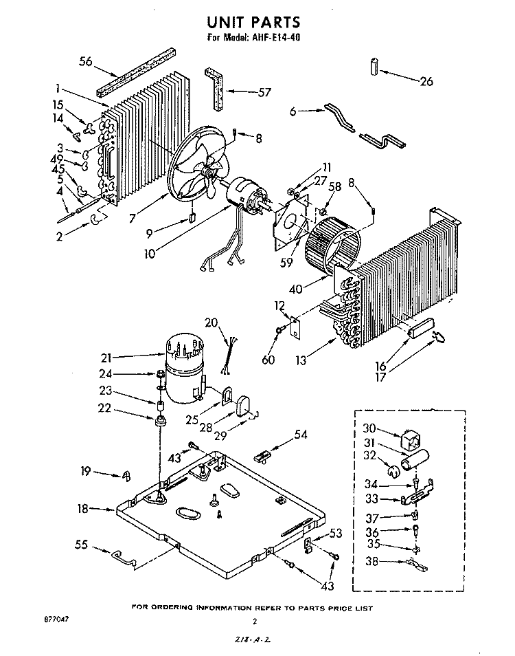 SECTION Diagram and Parts List for AHFE1440  Whirlpool Air Conditioner