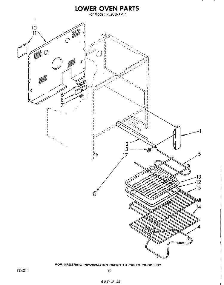 LOWER OVEN, LITERATURE AND OPTIONAL Diagram and Parts List for RE963PXPT1  Whirlpool Range