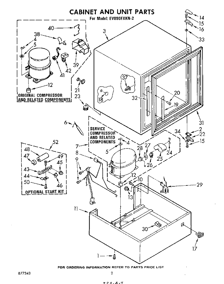 SECTION Diagram and Parts List for EV090FXKN2  Whirlpool Freezer