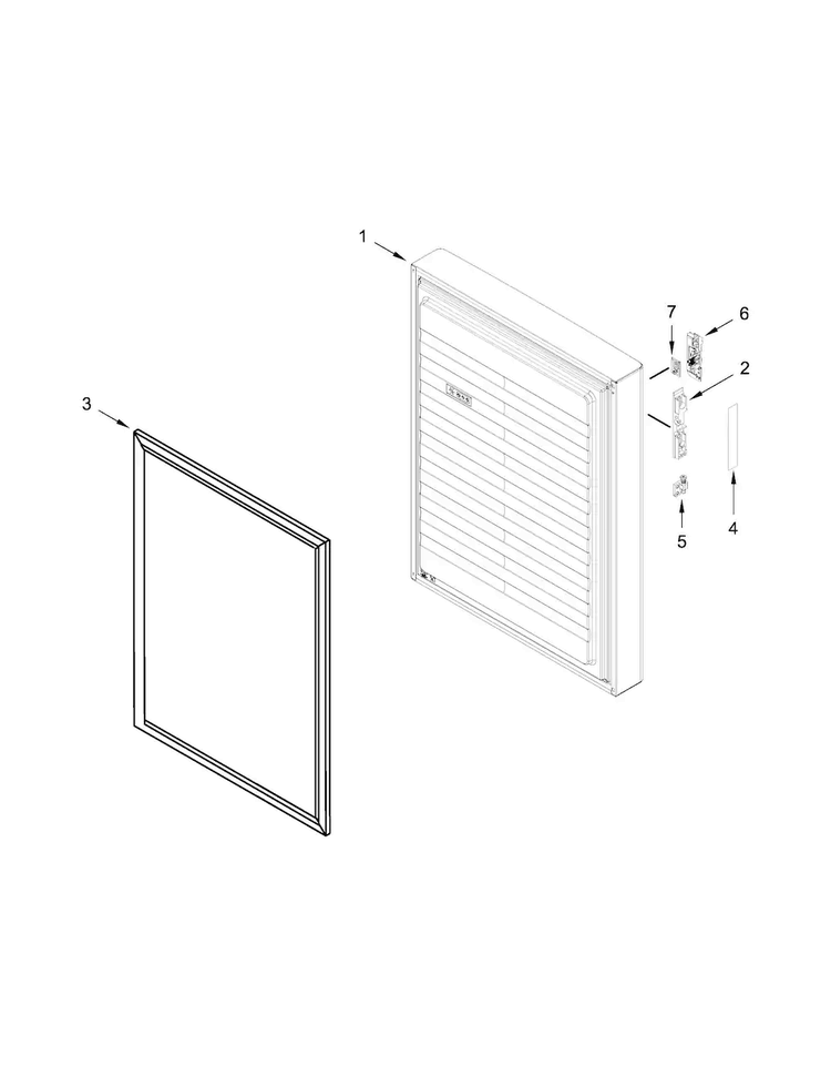 Freezer Door Parts Diagram and Parts List for KBBX104EPA0  KitchenAid Refrigerator