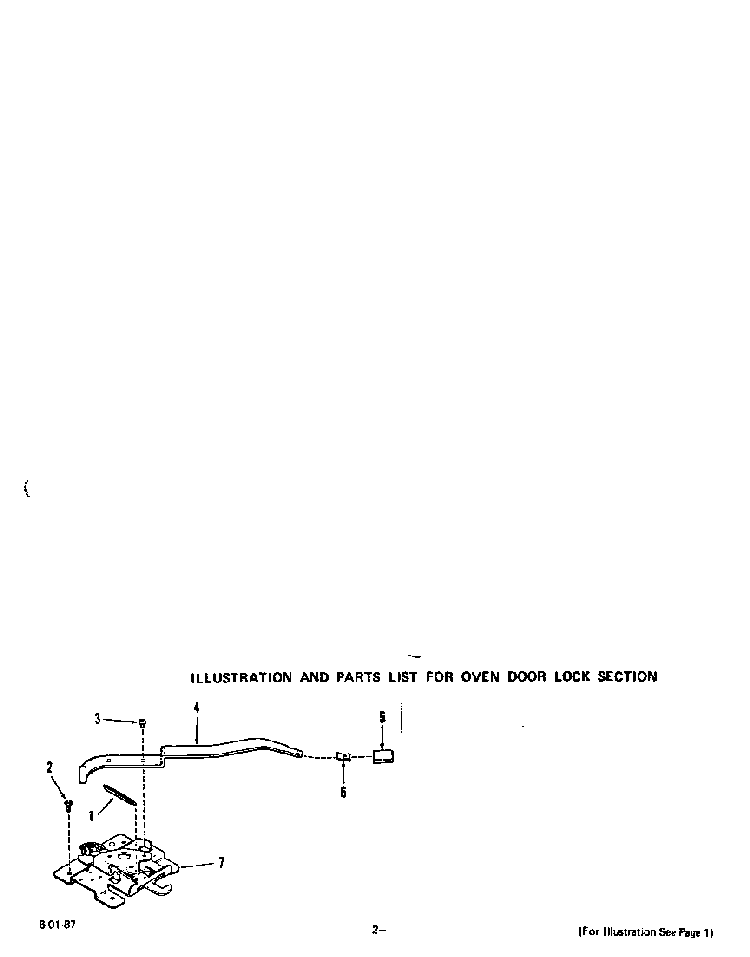 Oven Door Lock Diagram and Parts List for B9757*0  Roper Range