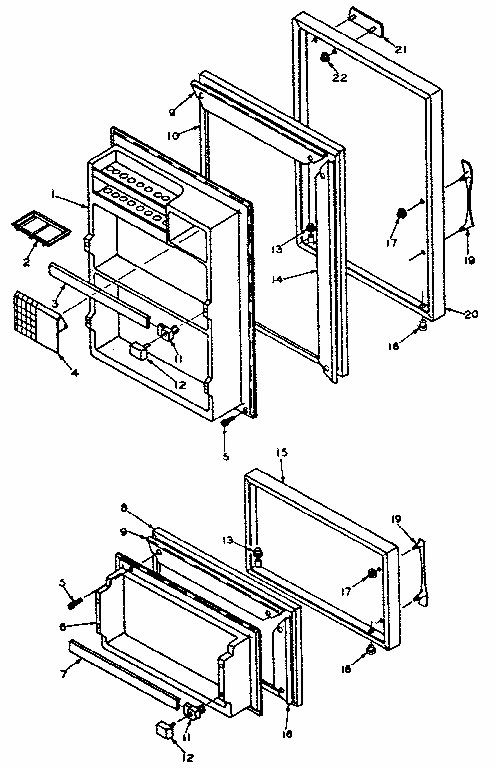 Door Parts Diagram and Parts List for 106T14FSL1  Kenmore Refrigerator
