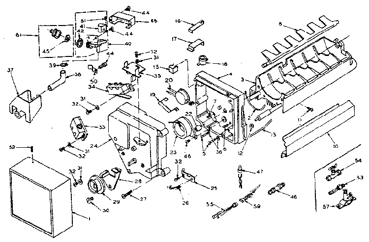 Ice Maker Parts Diagram and Parts List for 106W14BIM  Kenmore Refrigerator