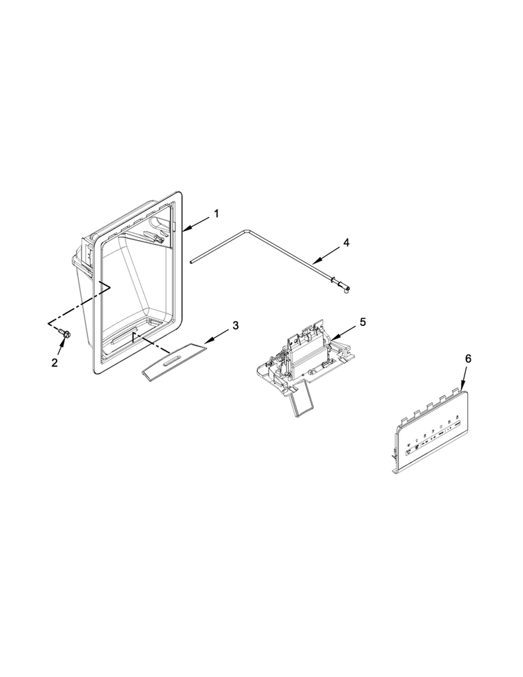 Dispenser Parts Diagram and Parts List for WRS325FDAD02  Whirlpool Refrigerator