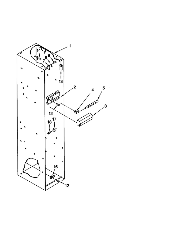 Freezer Liner Diagram and Parts List for KSSP36QGT00  KitchenAid Refrigerator