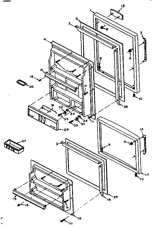 Door Parts Diagram and Parts List for 106T14GL1  Kenmore Refrigerator