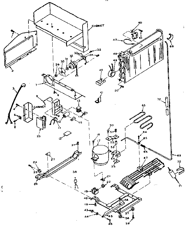 Unit Parts Diagram and Parts List for 106T14GL1  Kenmore Refrigerator