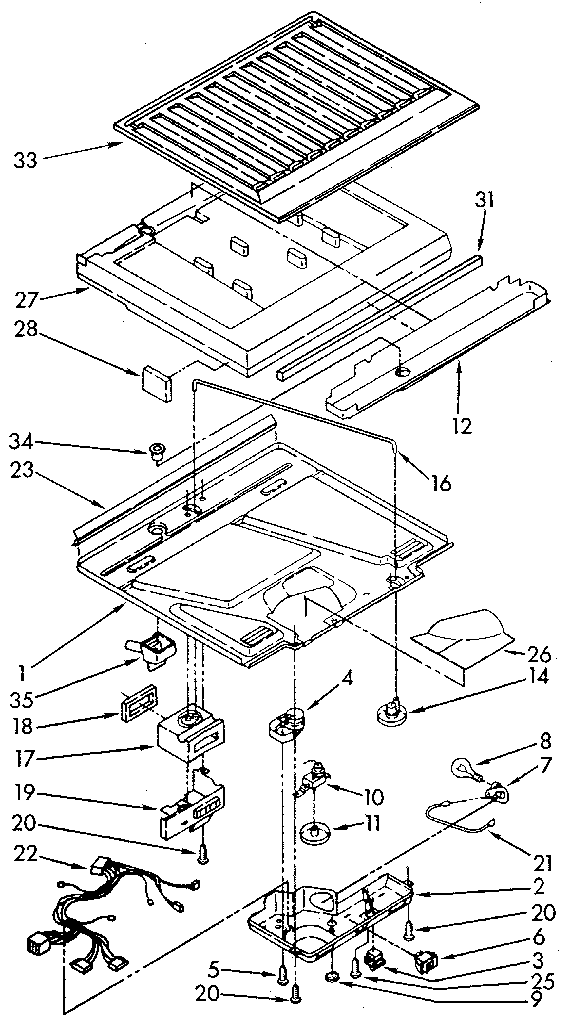 Compartment Separator Diagram and Parts List for ET18JKXSN07  Whirlpool Refrigerator