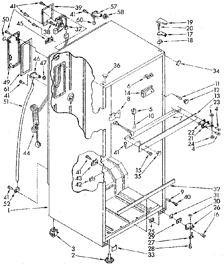 Cabinet Diagram and Parts List for ET18NKXSN05  Whirlpool Refrigerator