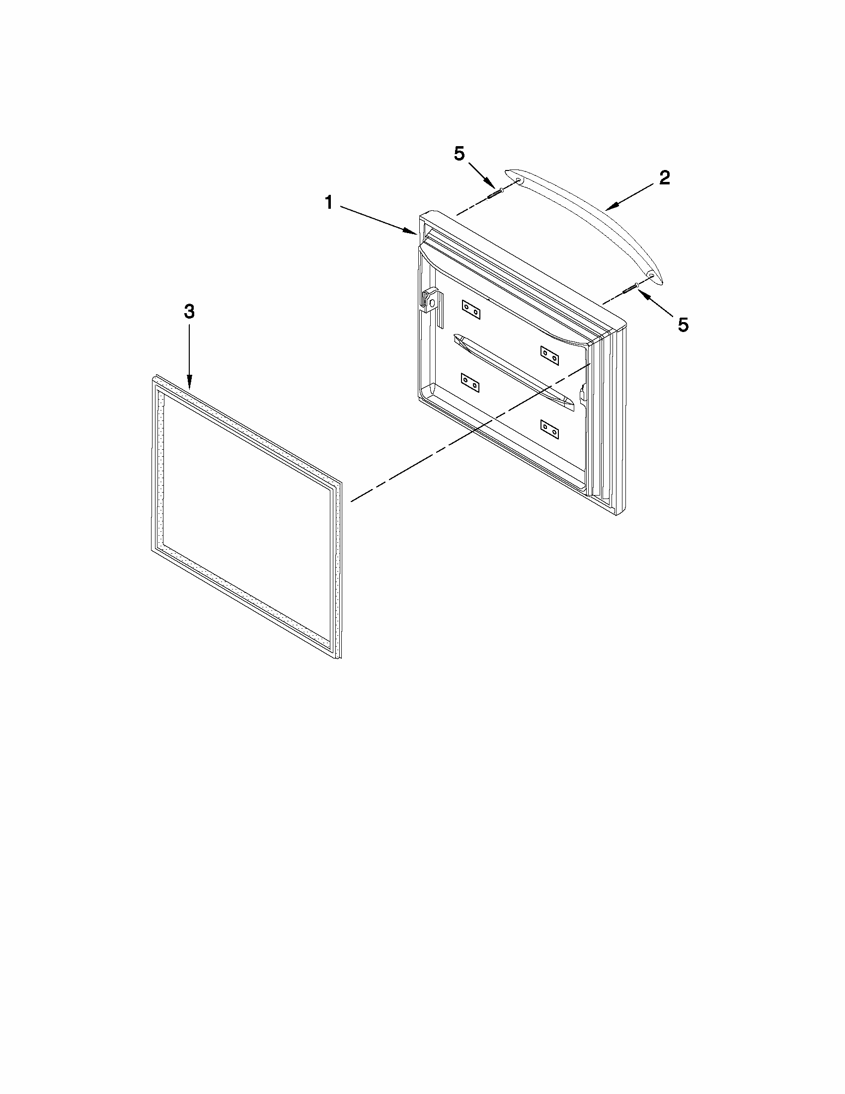 Freezer Door Parts Diagram and Parts List for 59672003014  Kenmore Refrigerator