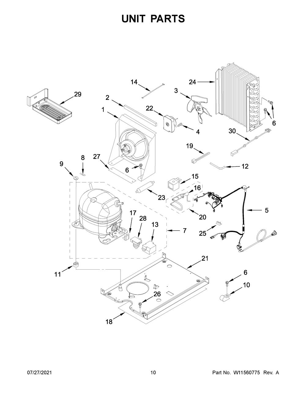 Unit Parts Diagram and Parts List for KUIX335HPS01  KitchenAid Ice Maker