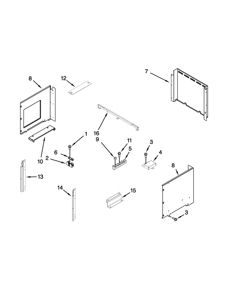 Top Venting Parts Diagram and Parts List for WOC54EC0AS01  Whirlpool Microwave