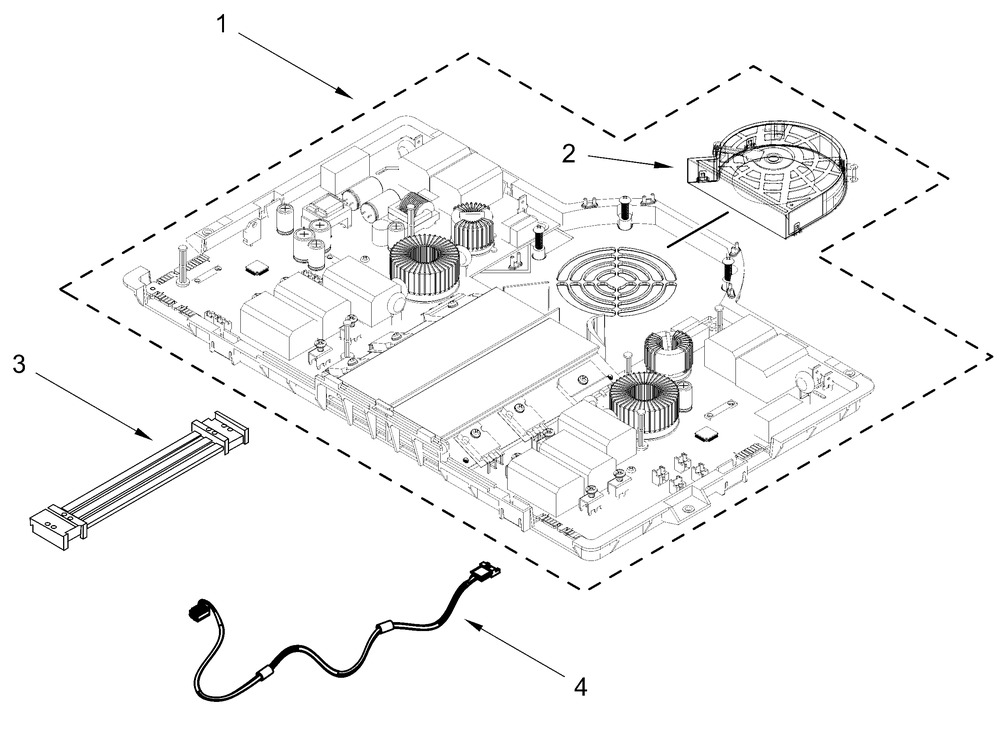 Interior Parts Diagram and Parts List for JIC4324KB02  Whirlpool Cooktop