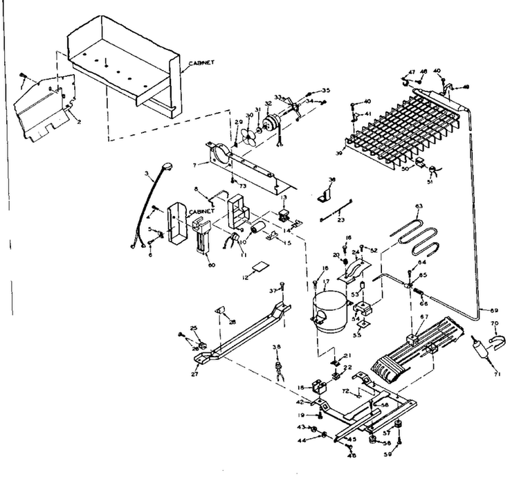 Unit Parts Diagram and Parts List for 106U16ES  Kenmore Refrigerator