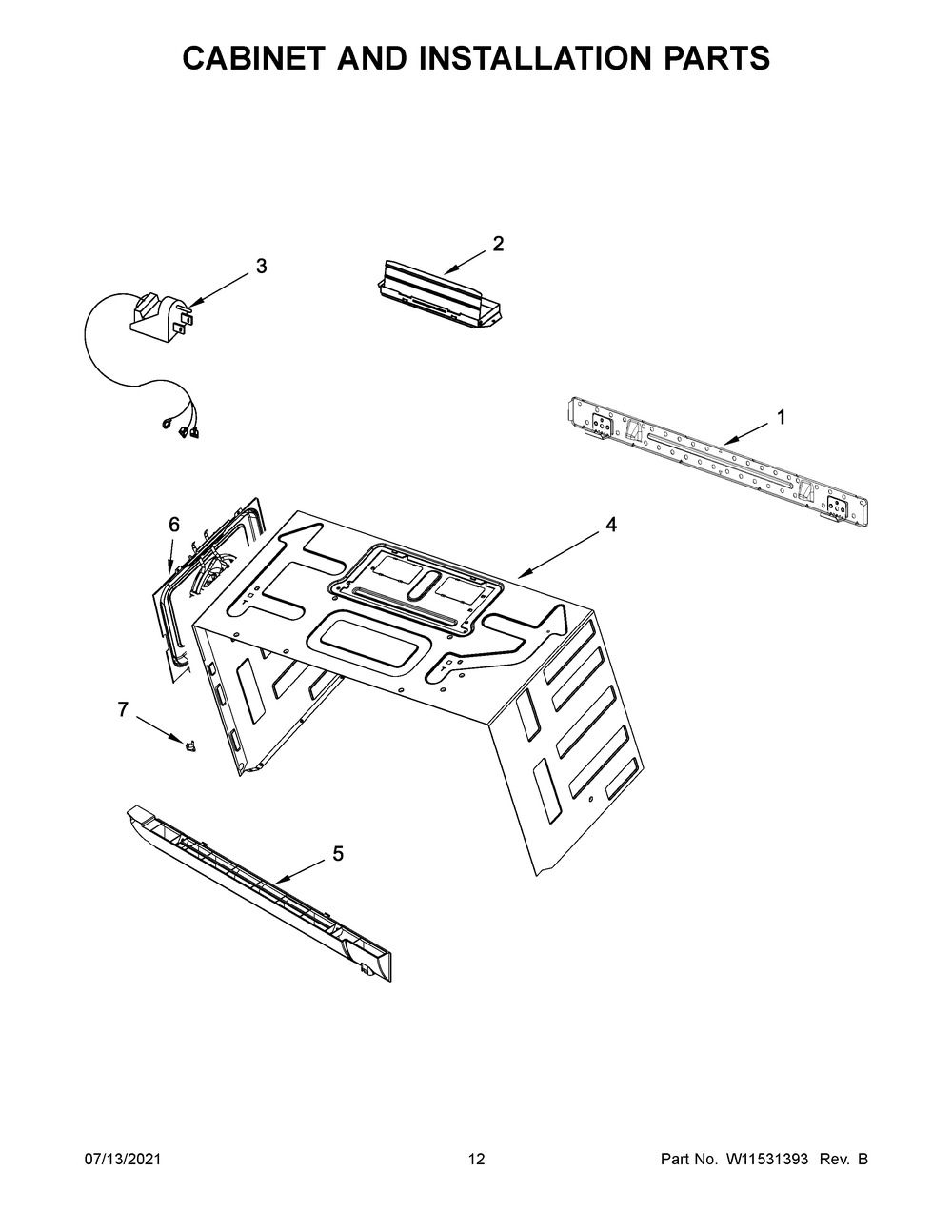 Cabinet And Installation Parts Diagram and Parts List for MMV6190FZ4  Whirlpool Washer