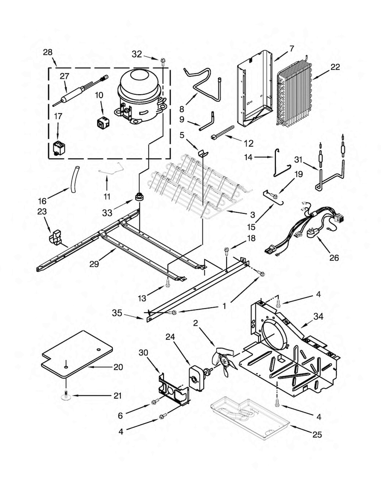 Unit Parts Diagram and Parts List for 10641122212  Kenmore Refrigerator