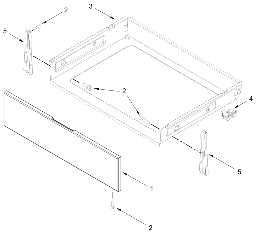 Drawer Parts Diagram and Parts List for WFES7530RZ0,WFES7530RV0  Whirlpool Range
