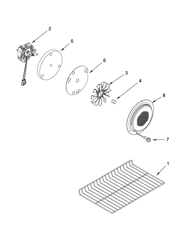 Internal Oven Parts Diagram and Parts List for WGG755S0BE03  Whirlpool Range