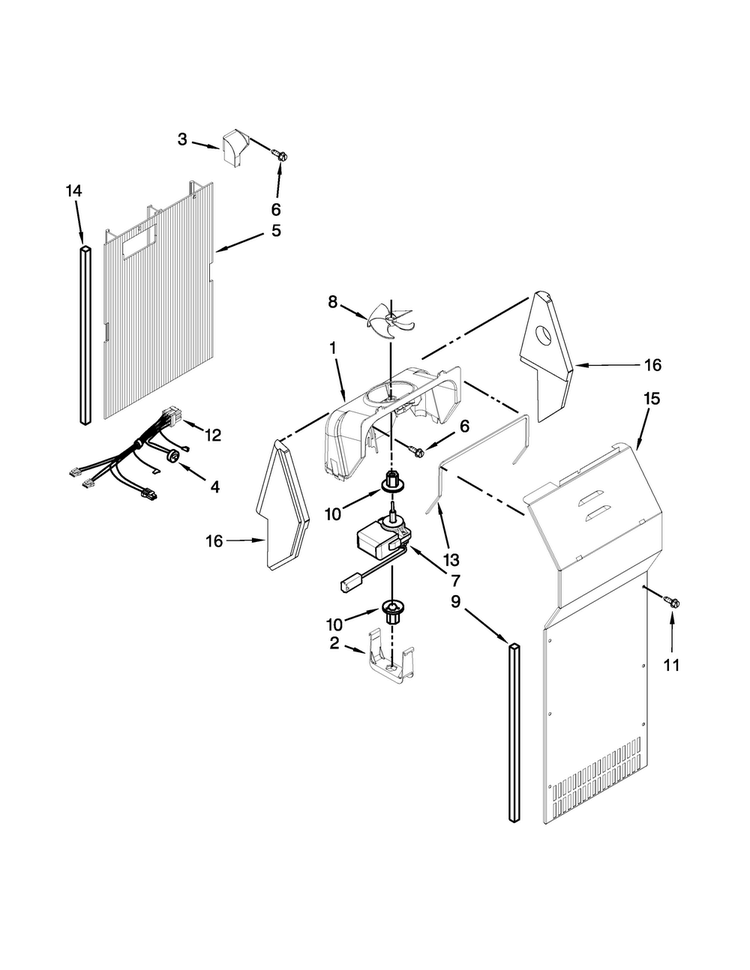 Air Flow Parts Diagram and Parts List for WRS325FNAE03  Whirlpool Refrigerator