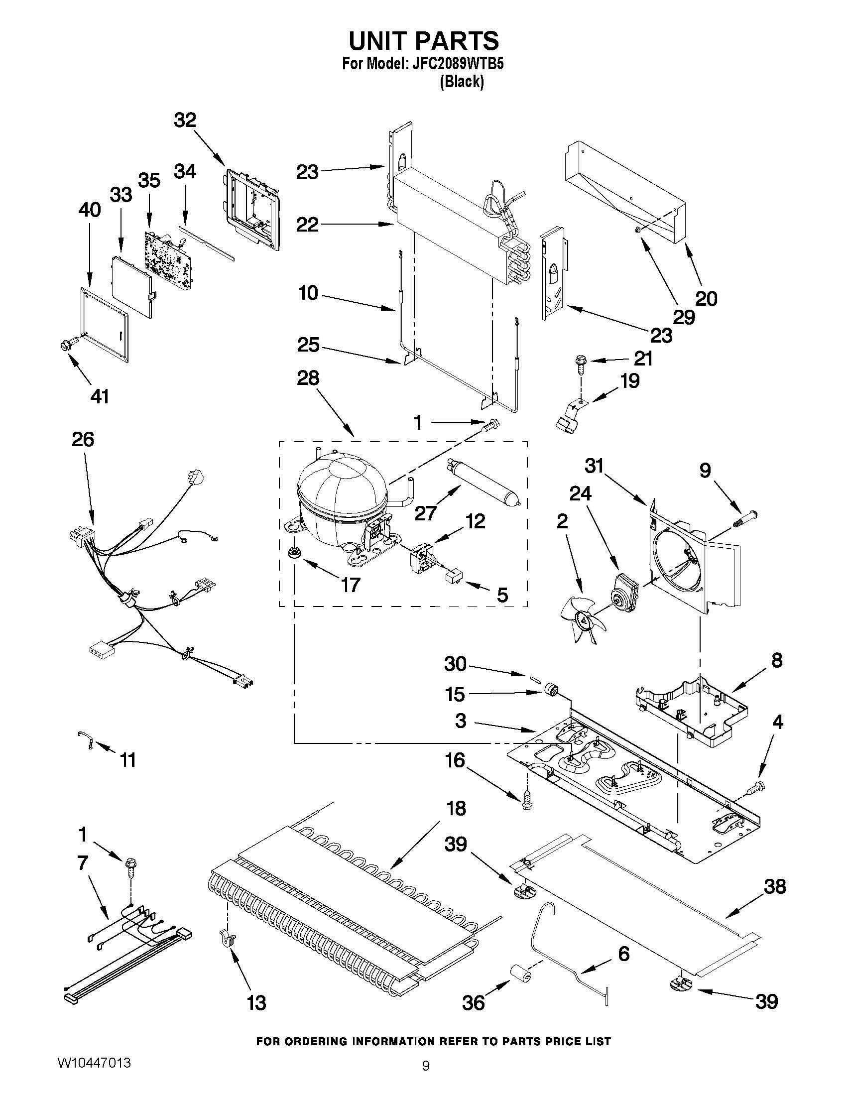 05 - UNIT PARTS Diagram and Parts List for JFC2089WTB5  Whirlpool Refrigerator